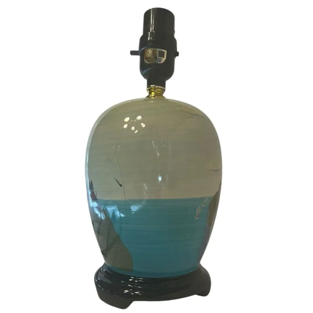 Lighthouse Table Lamp Coastal Nautical Ceramic Beach House Decor Standout Art